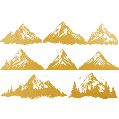 Gold Overglaze Decal - Gold Mountain