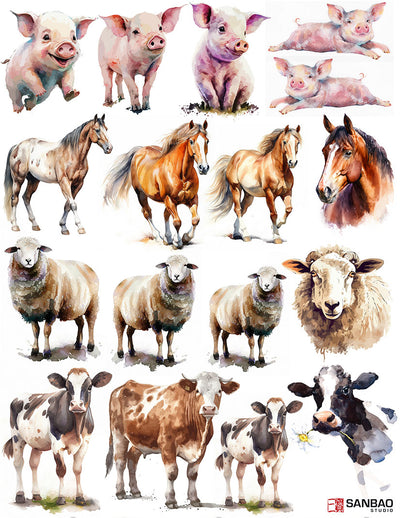 Overglaze decal - Farm Animal