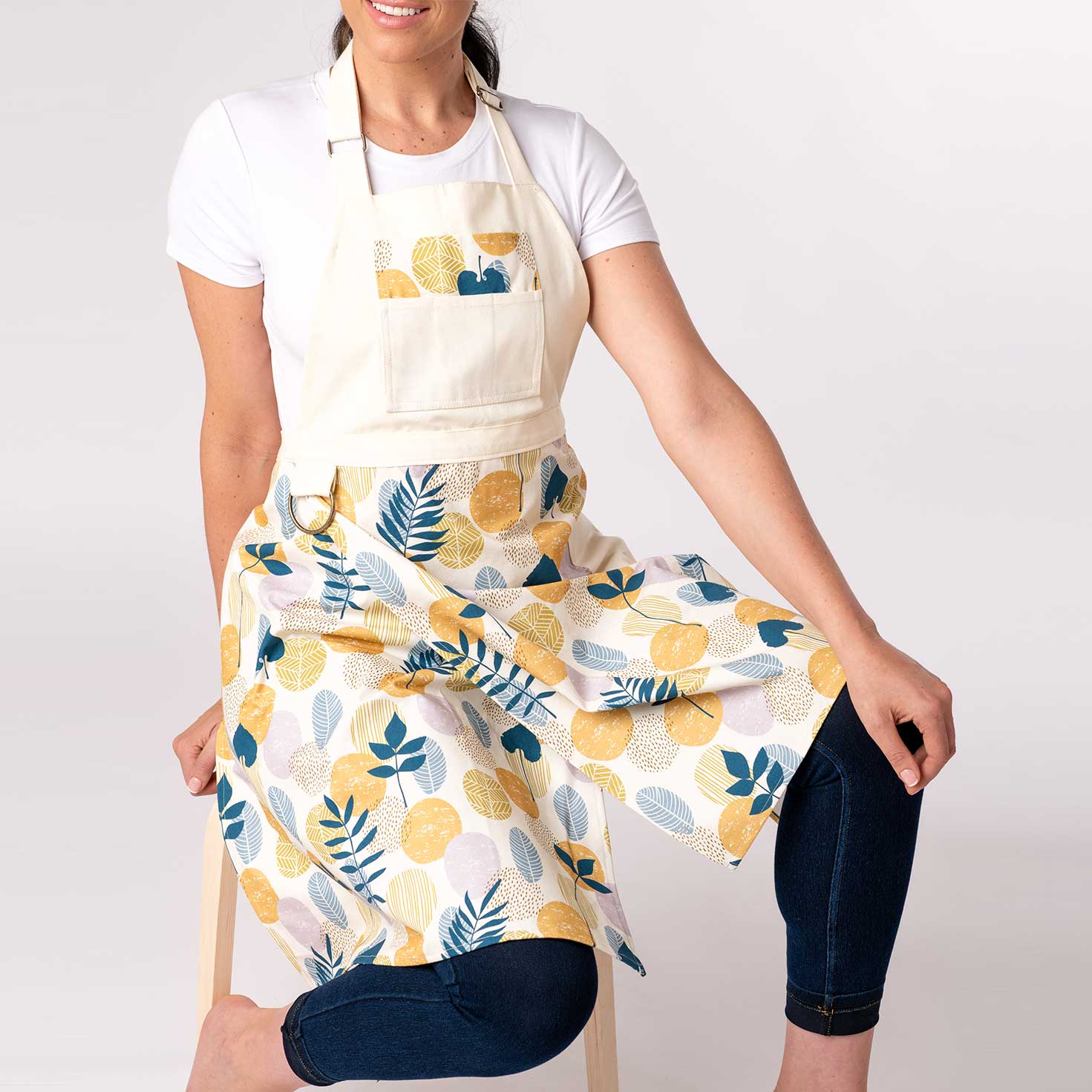 Split leg Pottery Apron - Denim