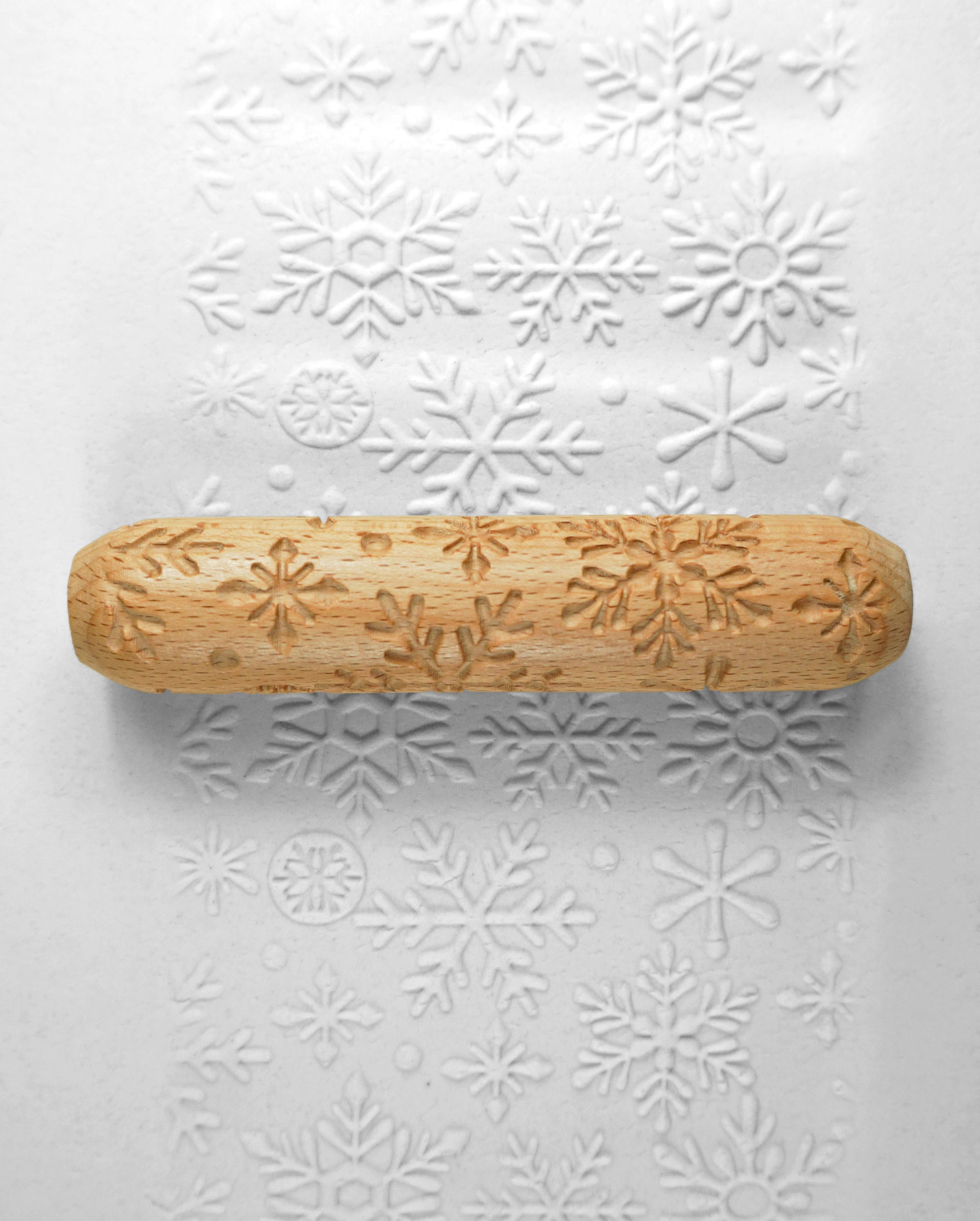 Wooden Texture Mud Stars/Snowflakes Pressed Roller Pattern Roller